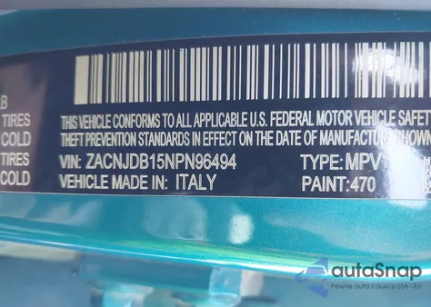 2022 Jeep Renegade Latitude 4X4 из США, поврежденный, VIN ZACNJDB15NPN96494